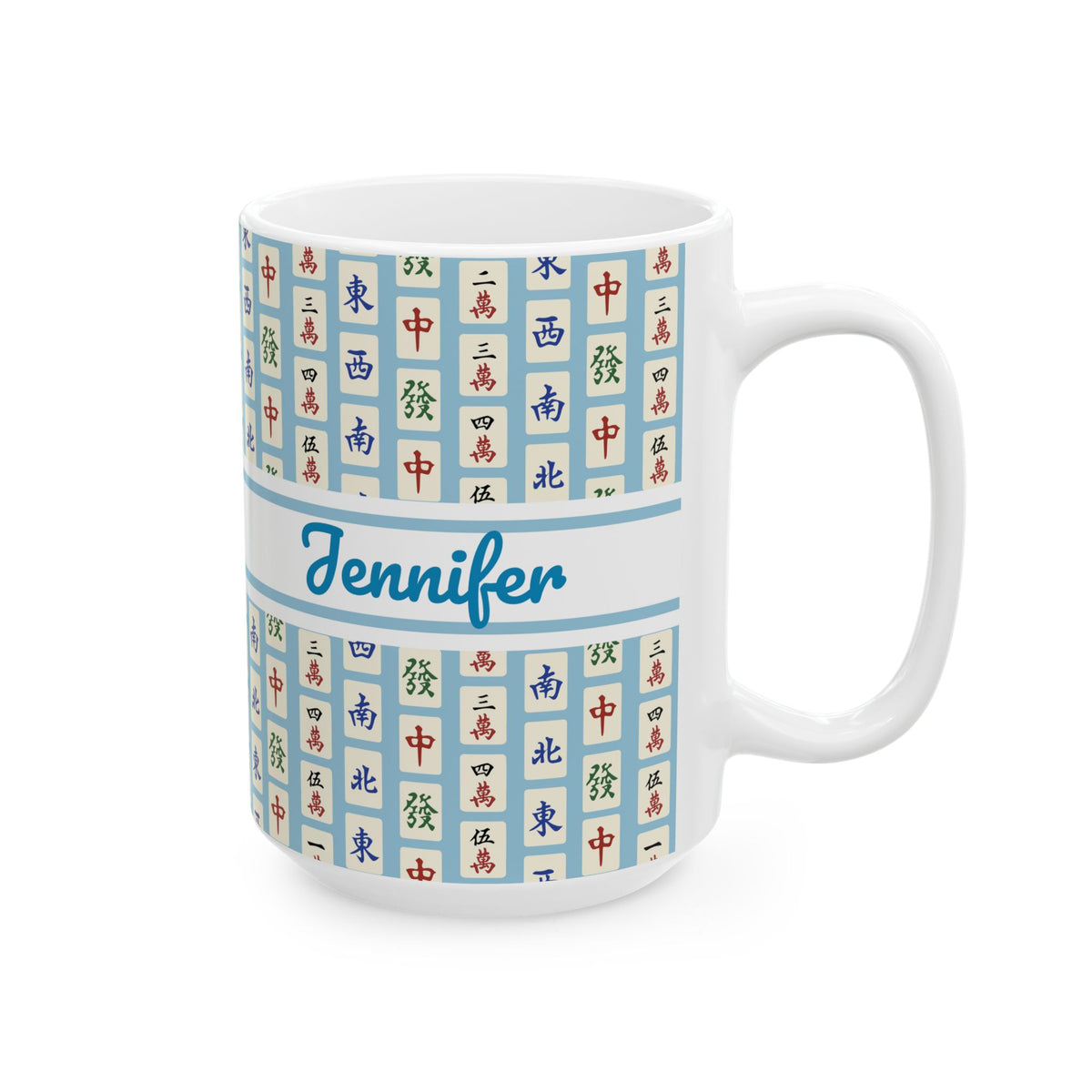 Custom Blue Mahjong Mug