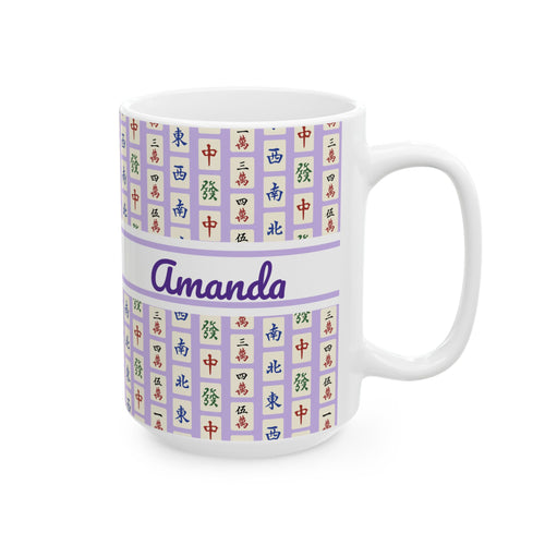 Custom Purple Mahjong Mug