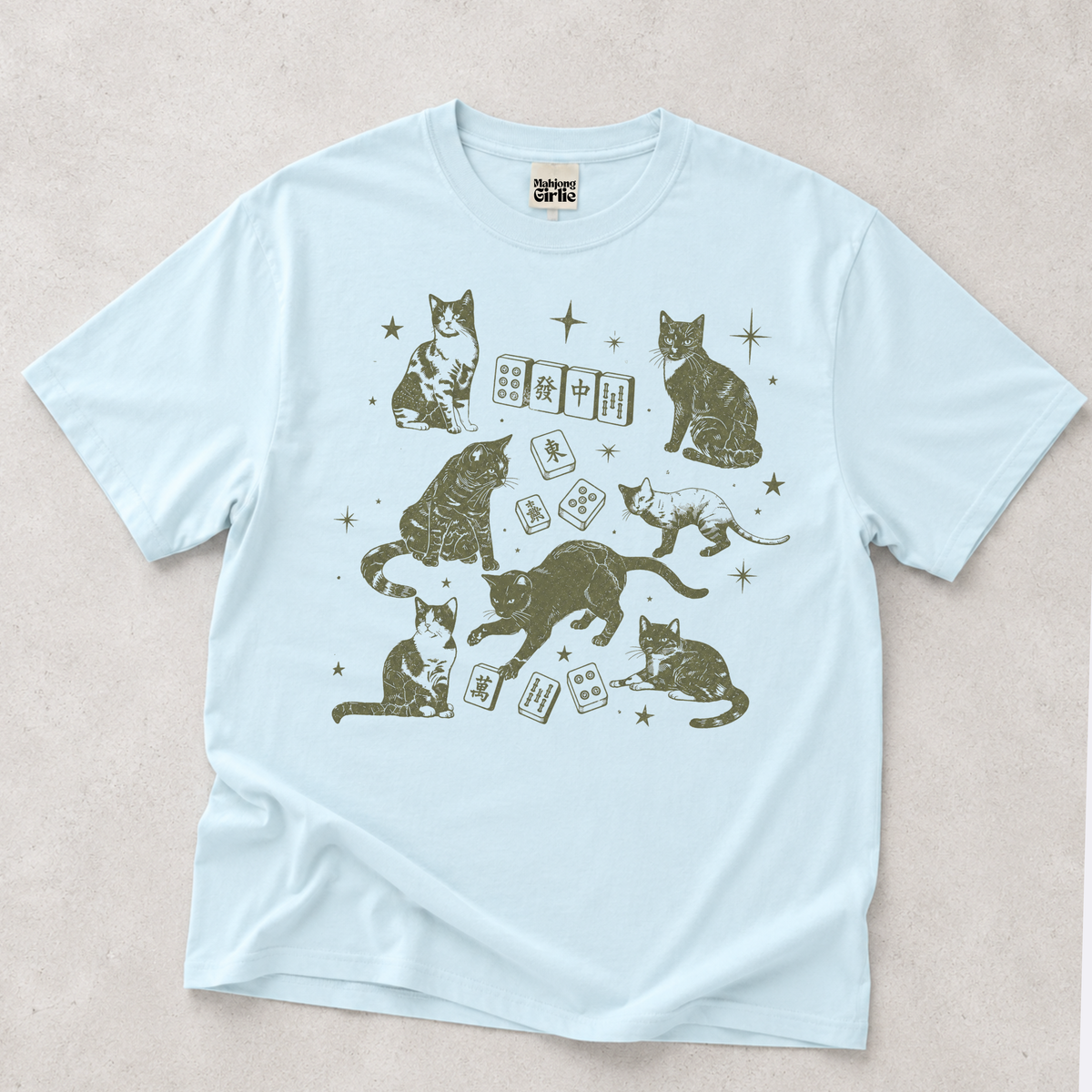 Old School Cats & Mahjong T-Shirt