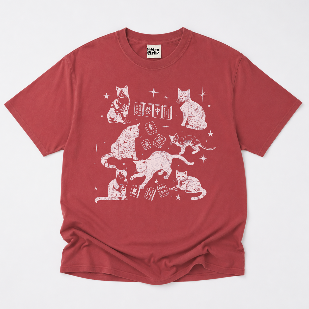 Old School Cats & Mahjong T-Shirt