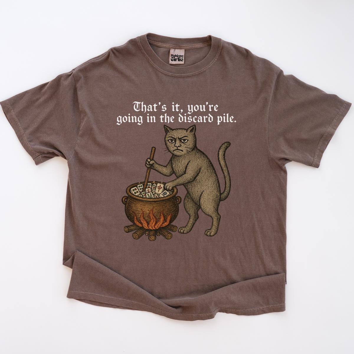 Weird Medieval Cat Mahjong T-Shirt