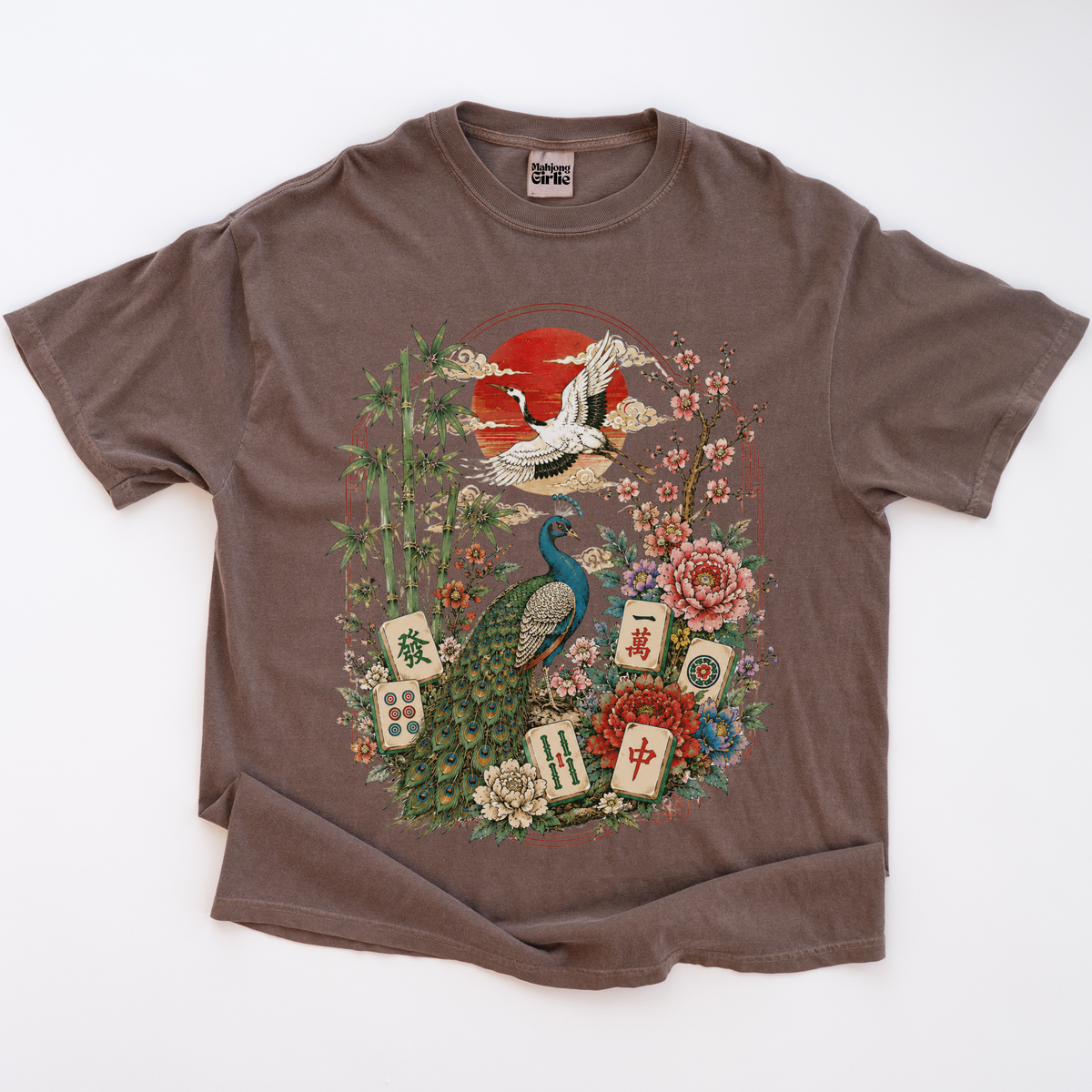 Japanese Vintage-Style Mahjong T-Shirt