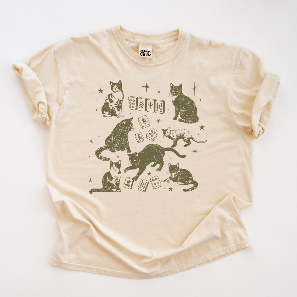 Old School Cats & Mahjong T-Shirt