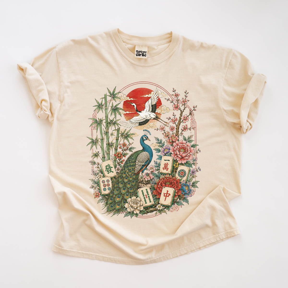 Japanese Vintage-Style Mahjong T-Shirt