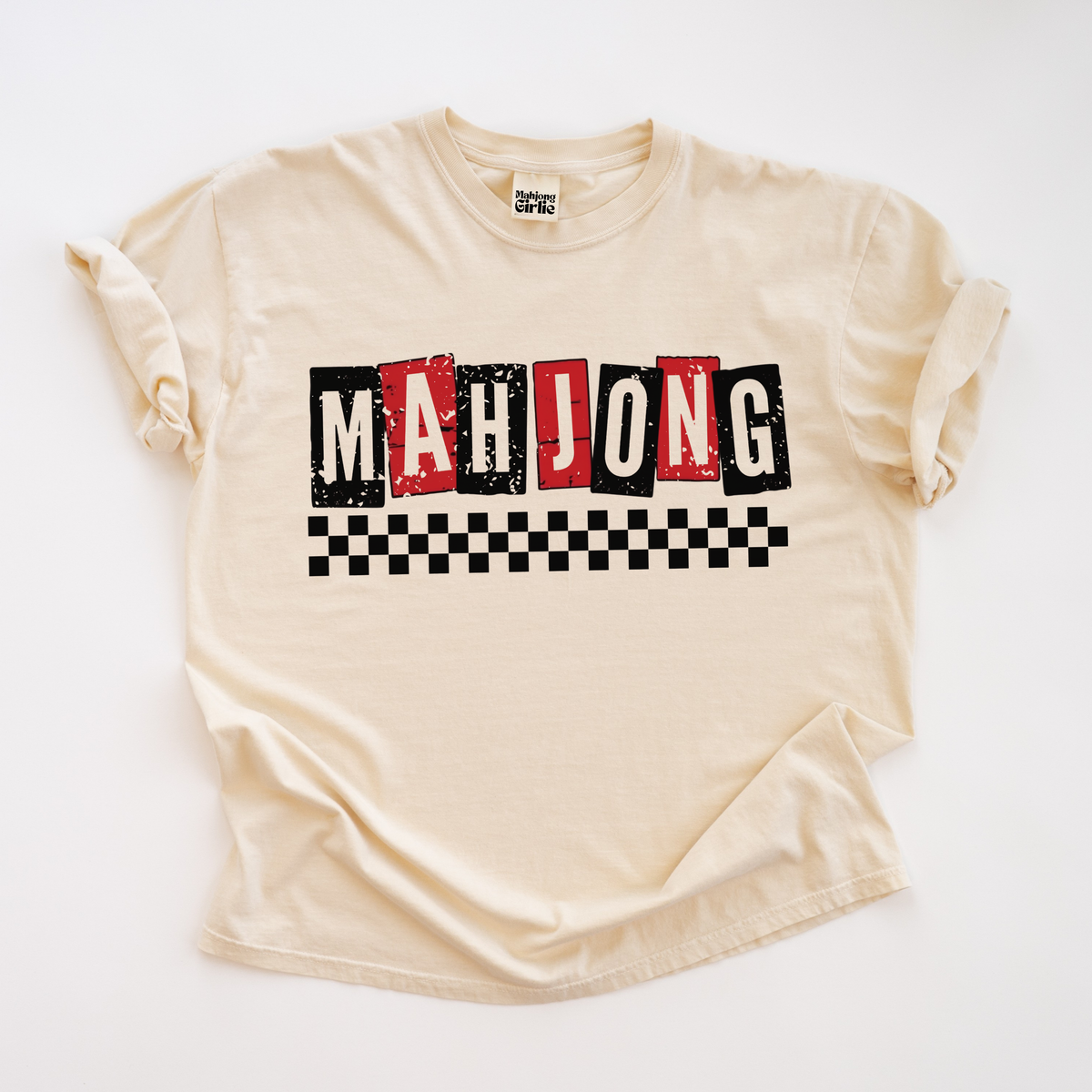 Retro Checkered Mahjong T-Shirt