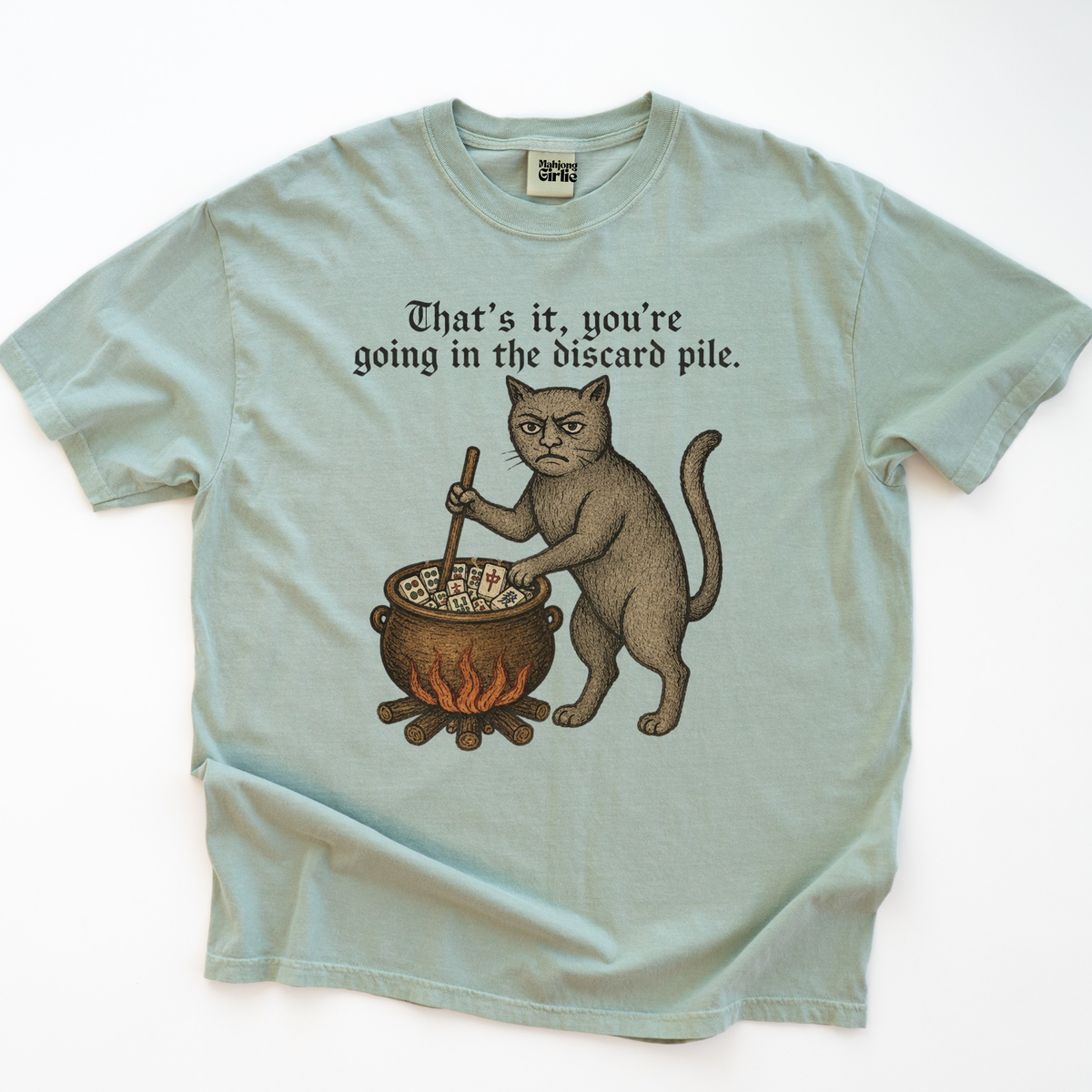 Weird Medieval Cat Mahjong T-Shirt
