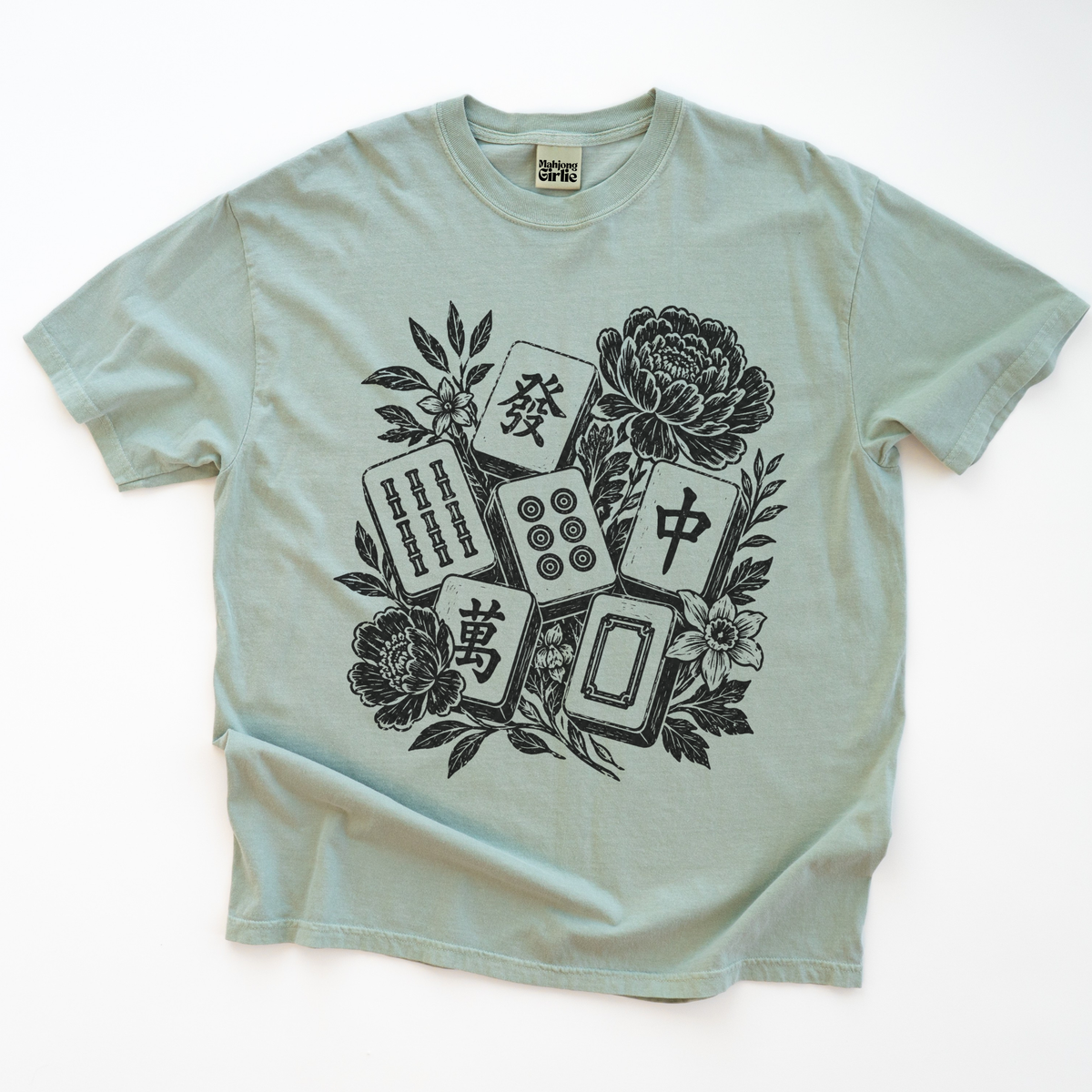 Linocut Botancial Tiles T-Shirt