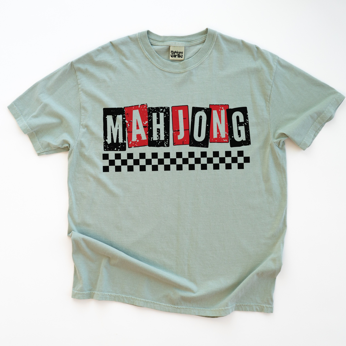 Retro Checkered Mahjong T-Shirt