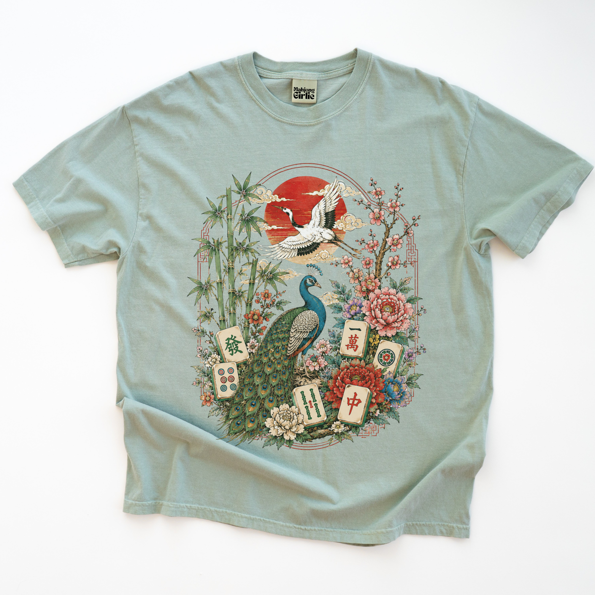 Japanese Vintage-Style Mahjong T-Shirt