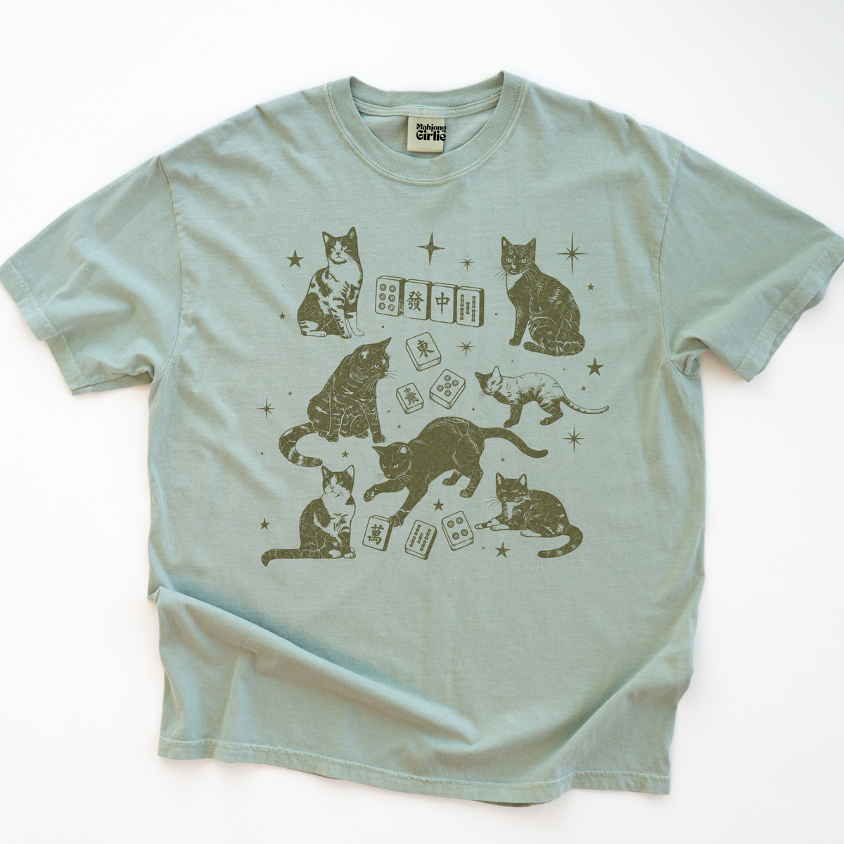 Old School Cats & Mahjong T-Shirt