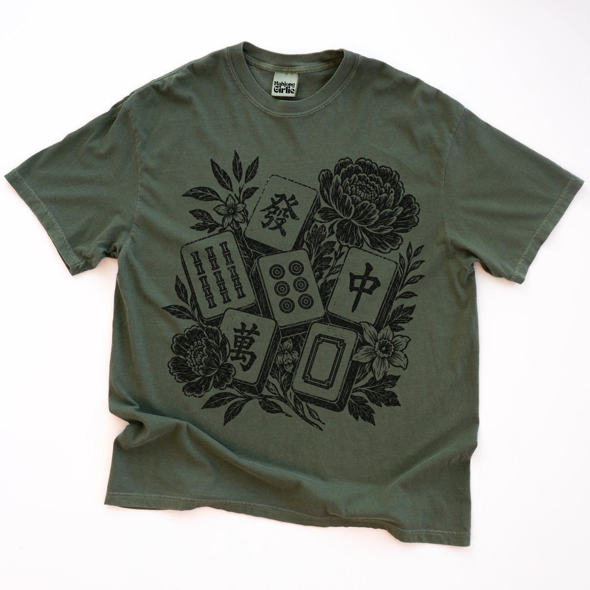 Linocut Botancial Tiles T-Shirt