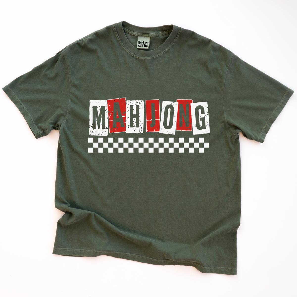 Retro Checkered Mahjong T-Shirt