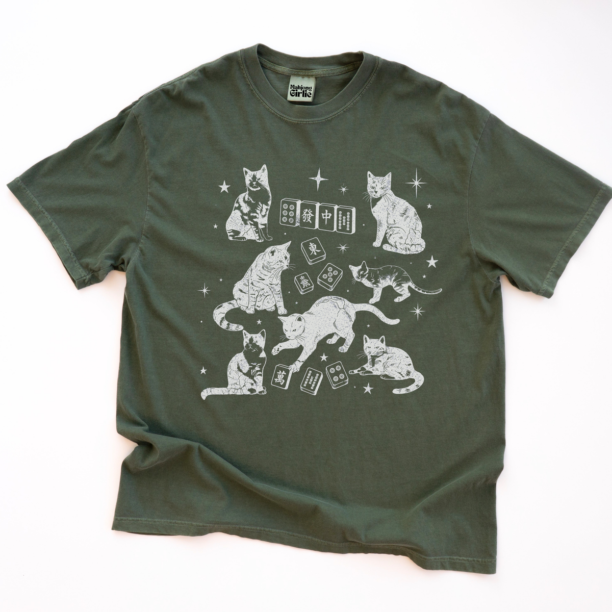 Old School Cats & Mahjong T-Shirt