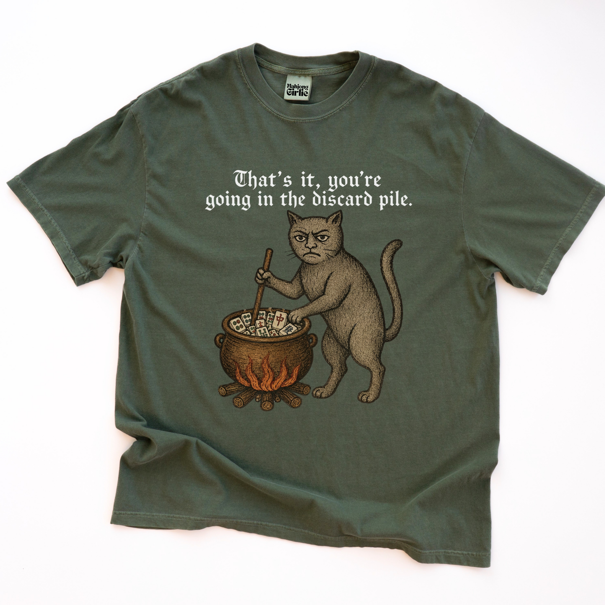 Weird Medieval Cat Mahjong T-Shirt