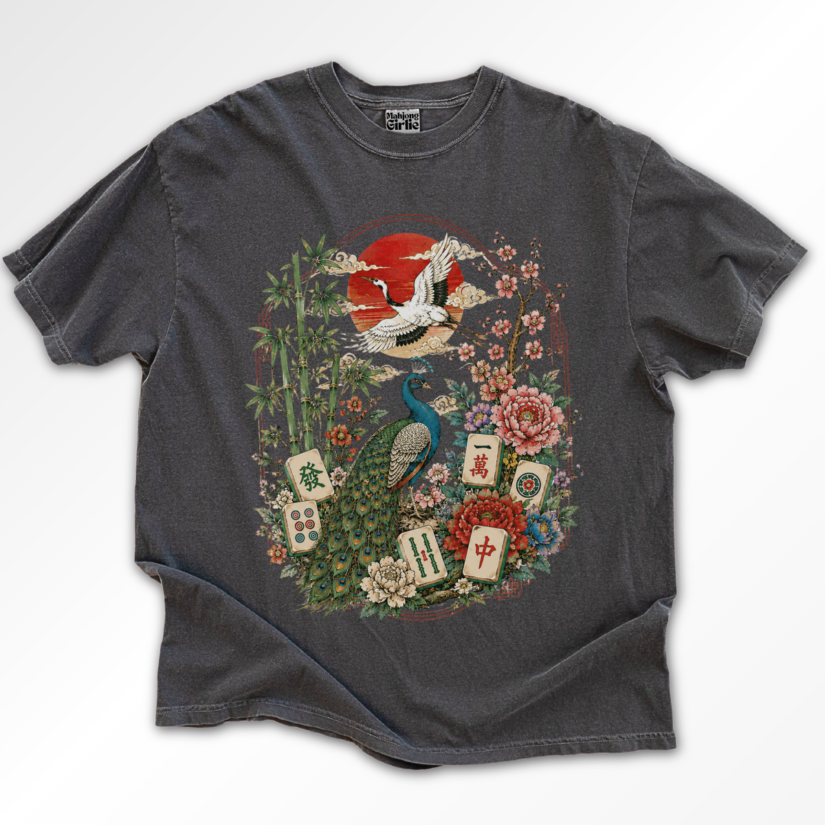 Japanese Vintage-Style Mahjong T-Shirt