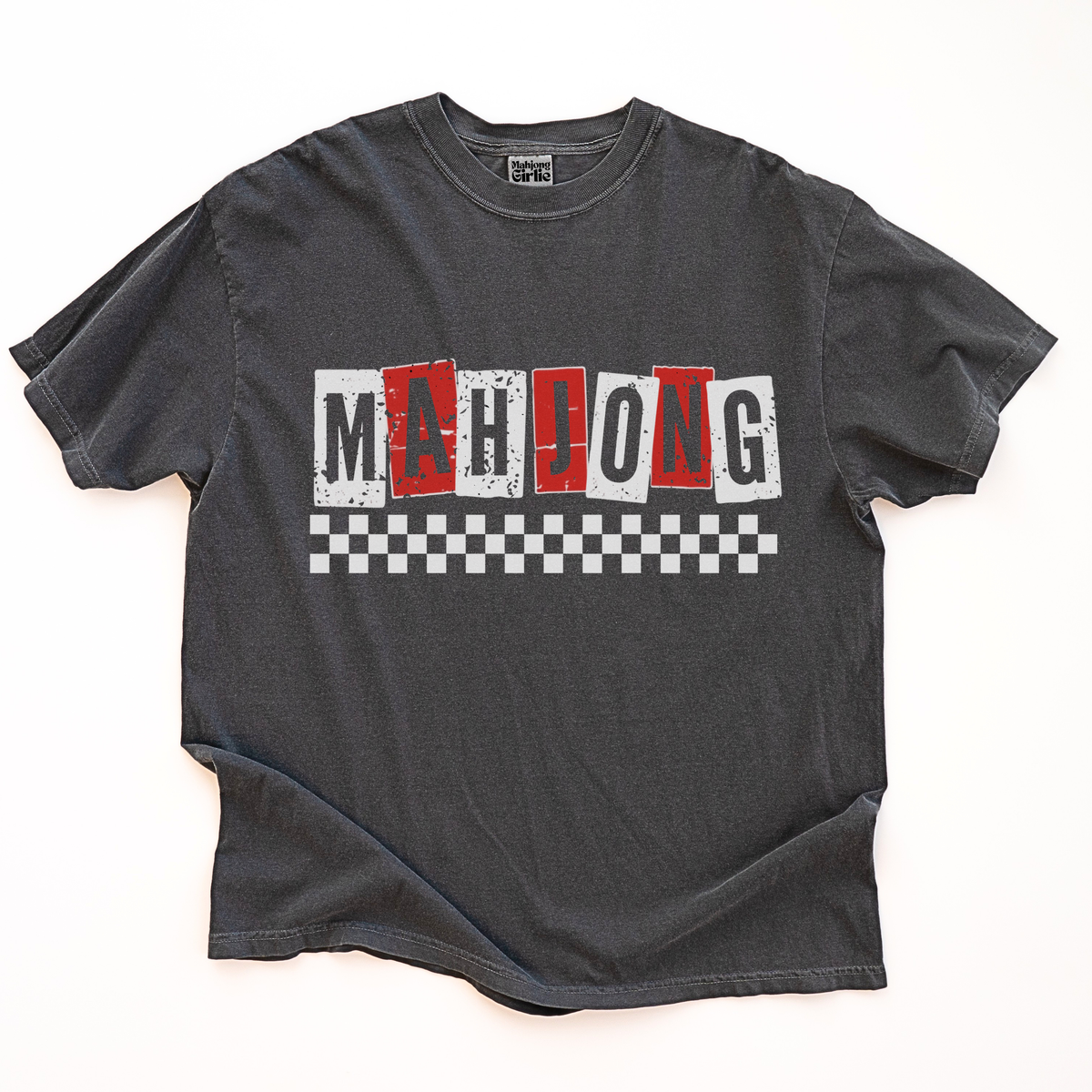 Retro Checkered Mahjong T-Shirt