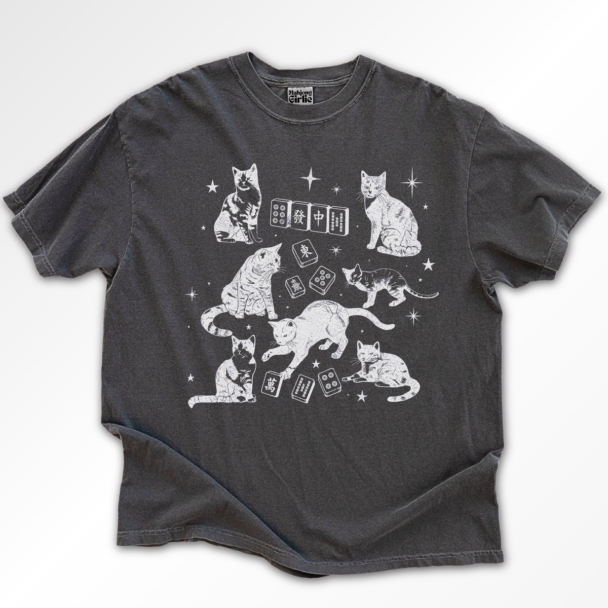 Old School Cats & Mahjong T-Shirt
