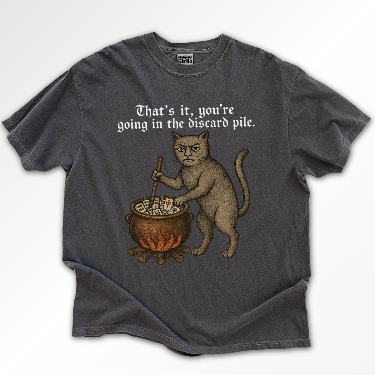 Weird Medieval Cat Mahjong T-Shirt