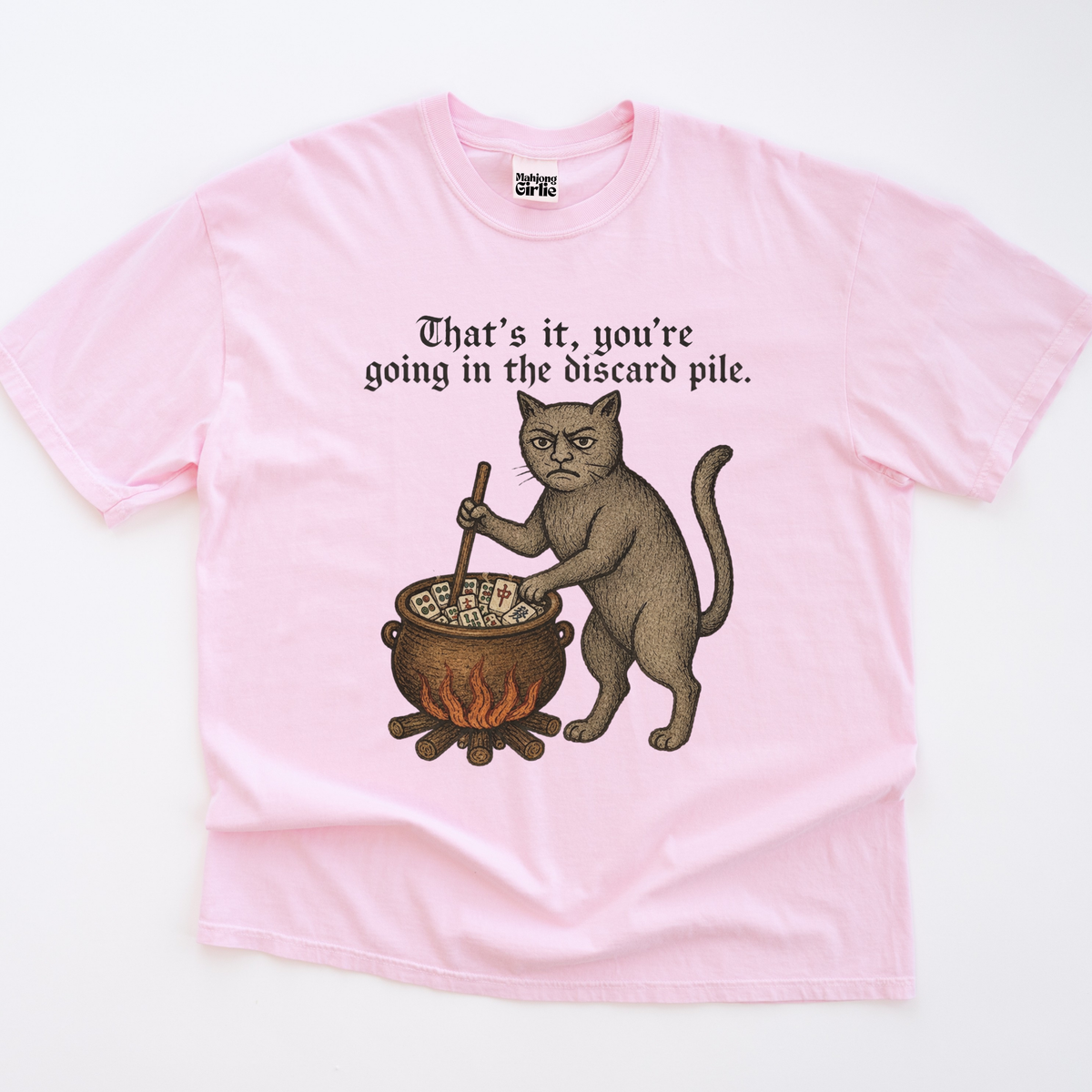 Weird Medieval Cat Mahjong T-Shirt