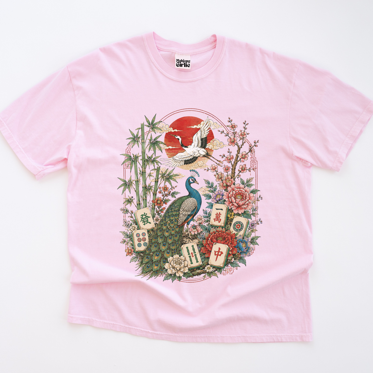 Japanese Vintage-Style Mahjong T-Shirt