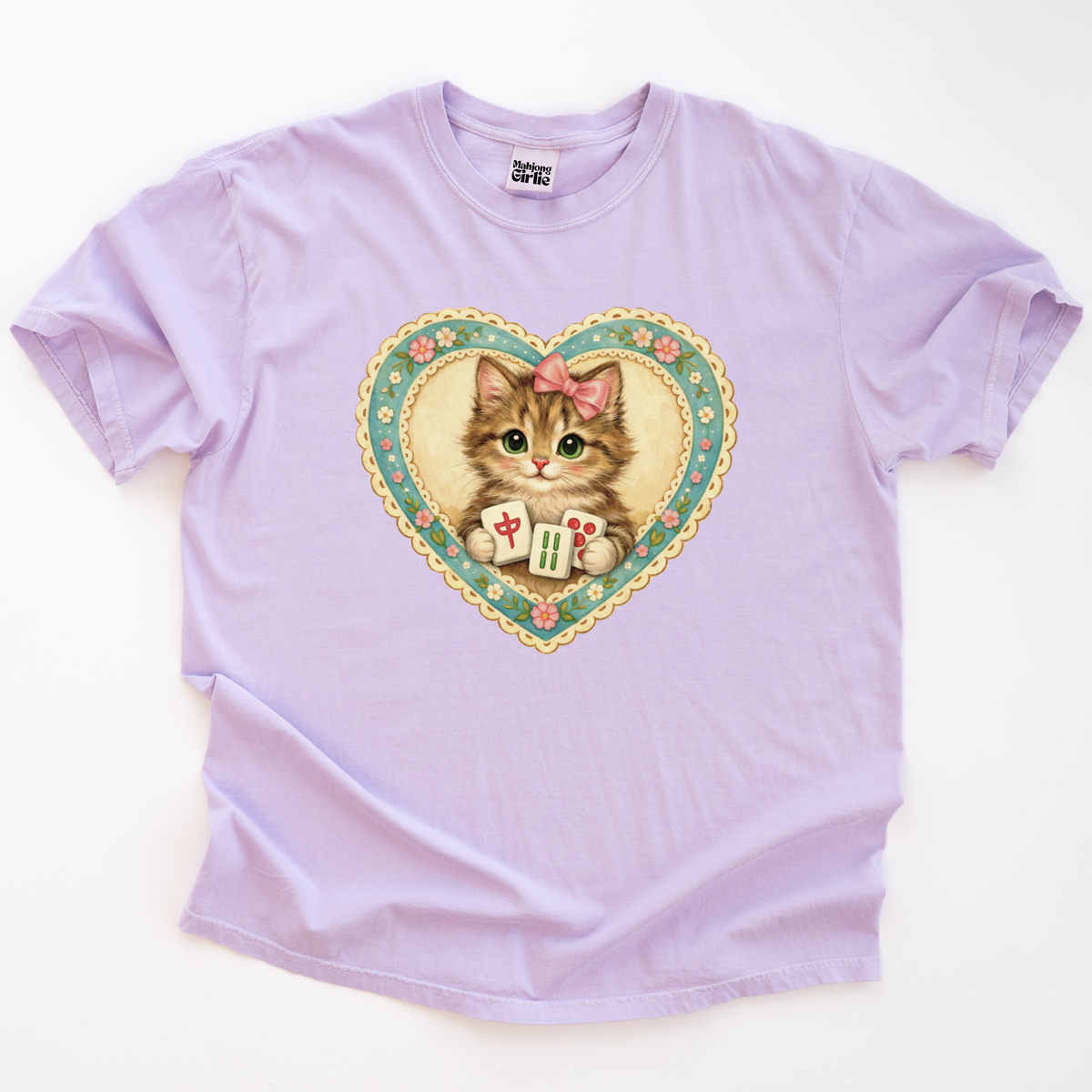 Vintage-Style Mahjong GrandmaCore Cat T-Shirt