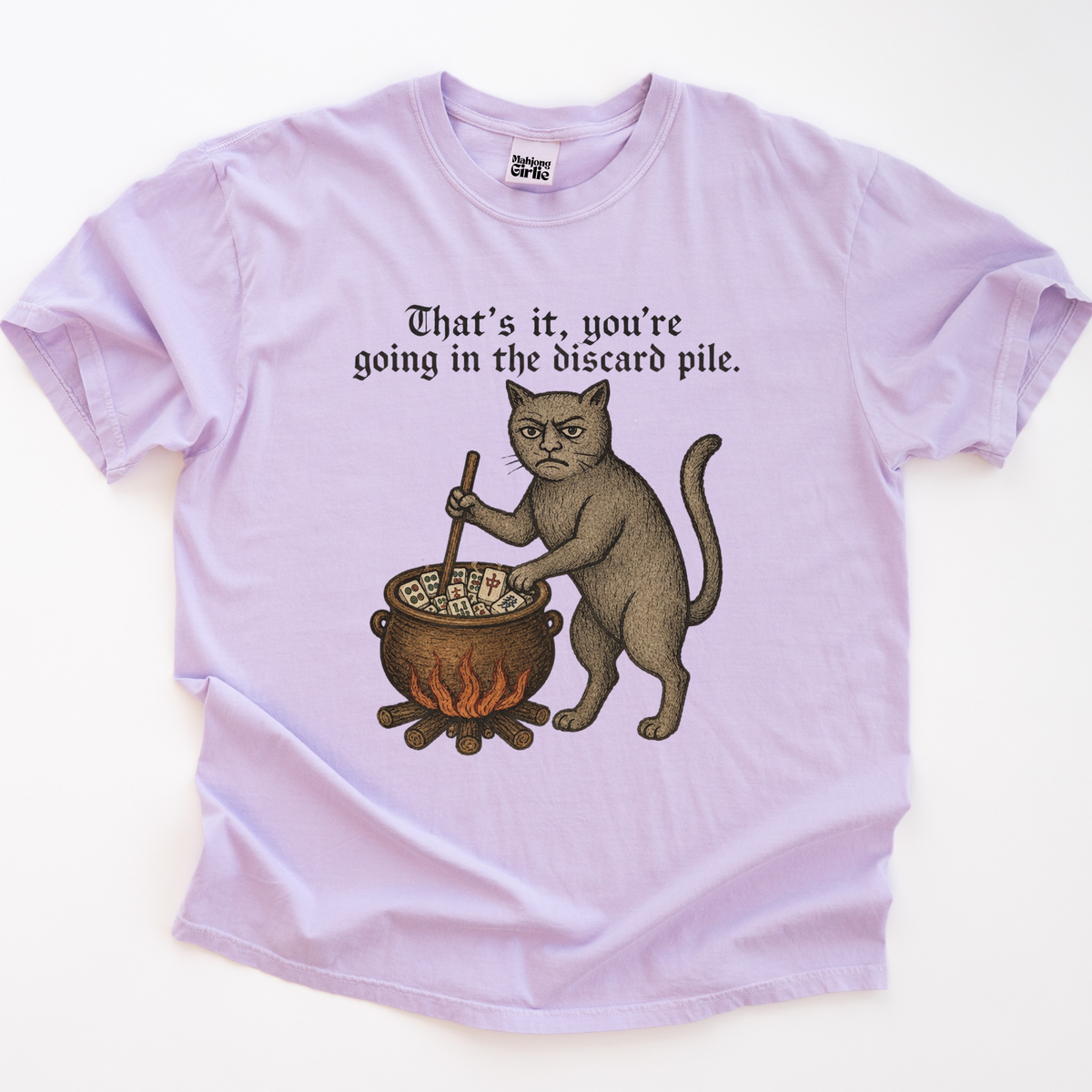 Weird Medieval Cat Mahjong T-Shirt