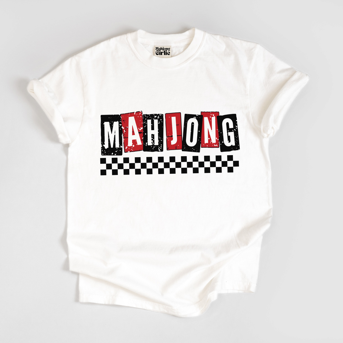 Retro Checkered Mahjong T-Shirt