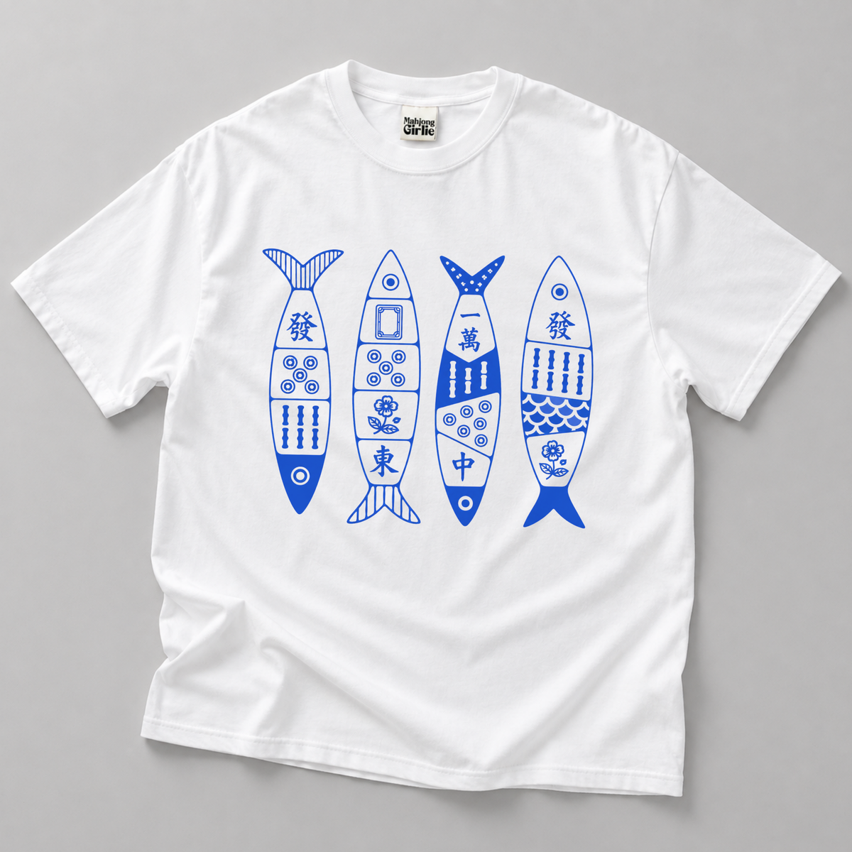 Sardines Mahjong Tiles T-Shirt