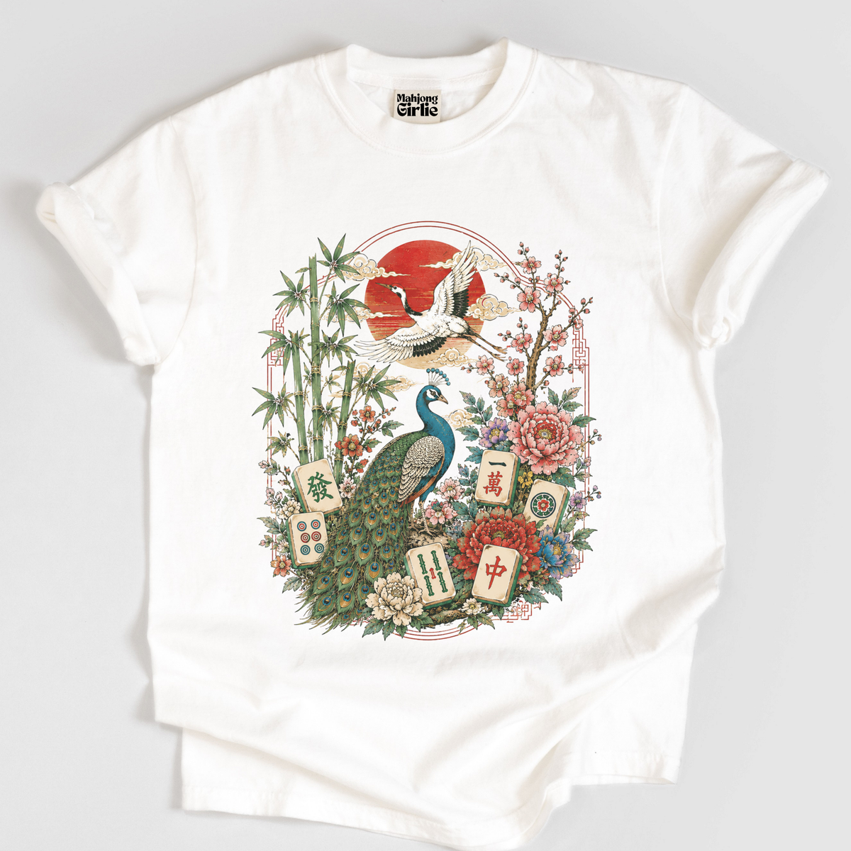 Japanese Vintage-Style Mahjong T-Shirt