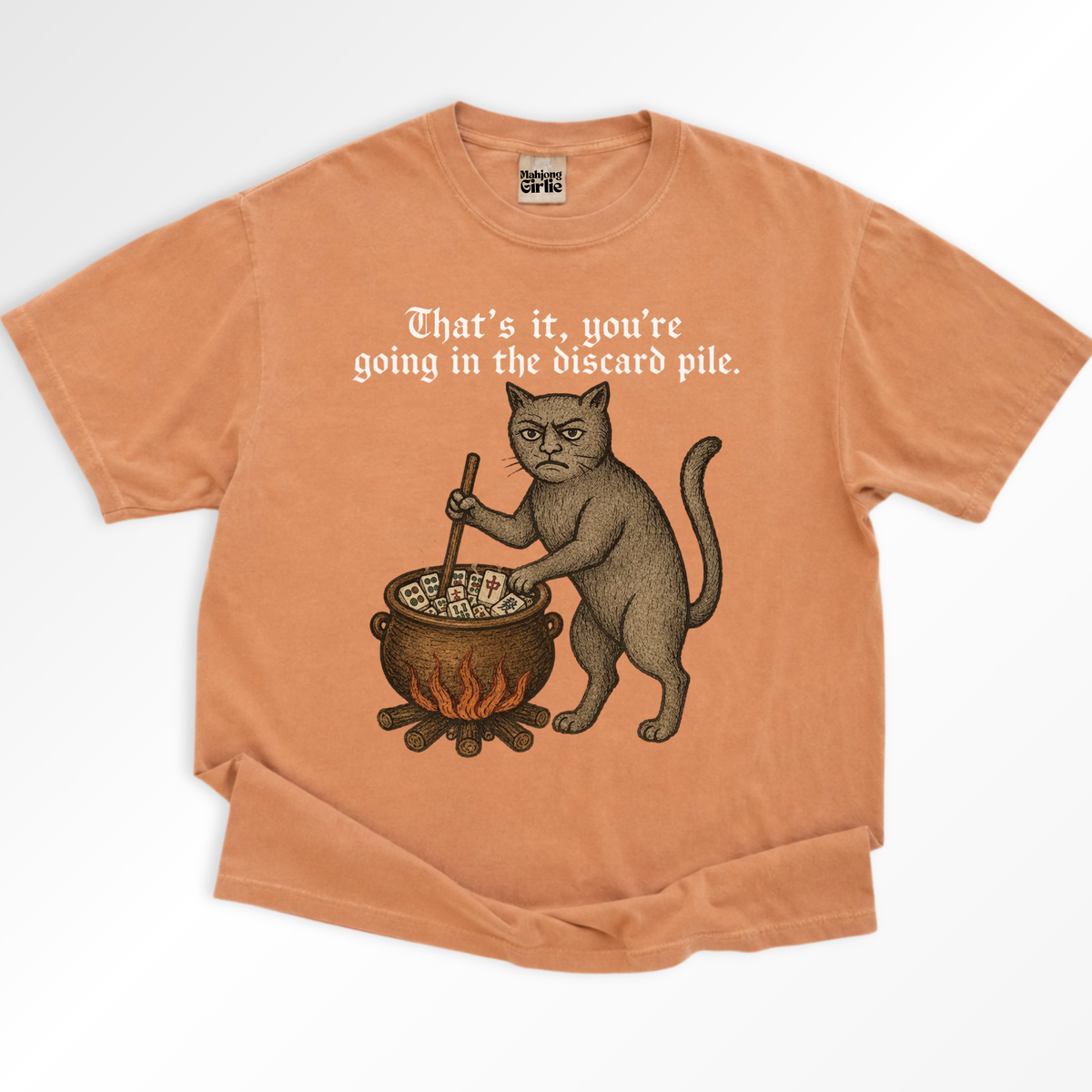 Weird Medieval Cat Mahjong T-Shirt
