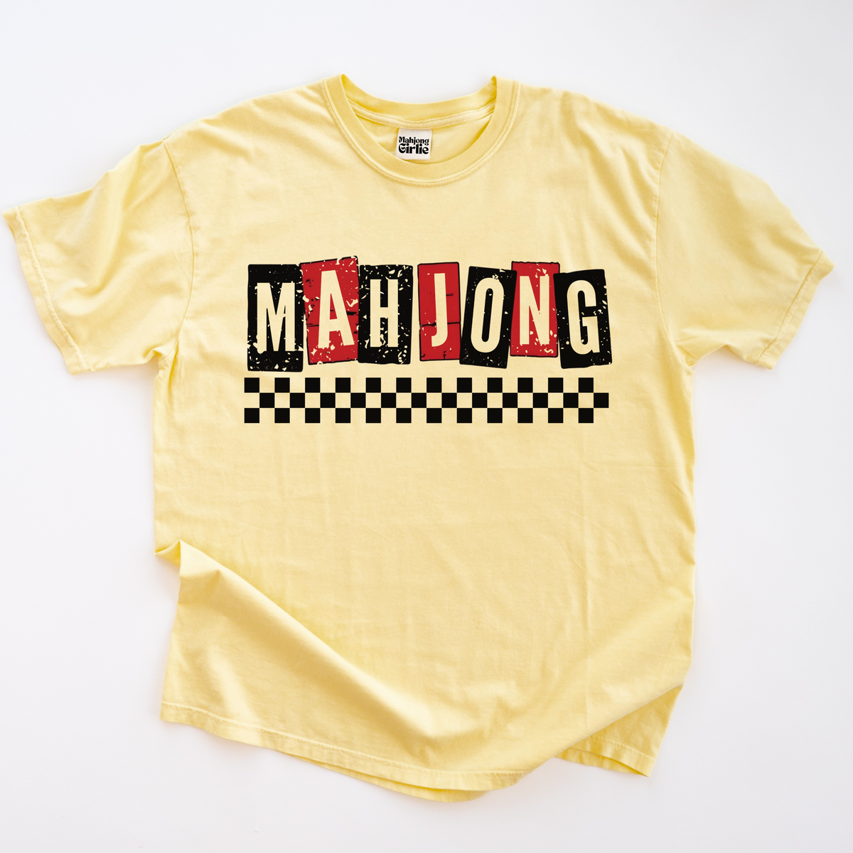 Retro Checkered Mahjong T-Shirt
