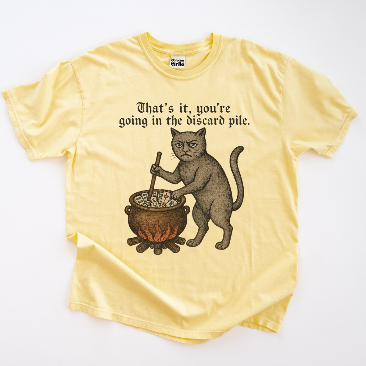 Weird Medieval Cat Mahjong T-Shirt