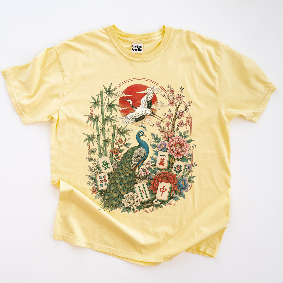 Japanese Vintage-Style Mahjong T-Shirt