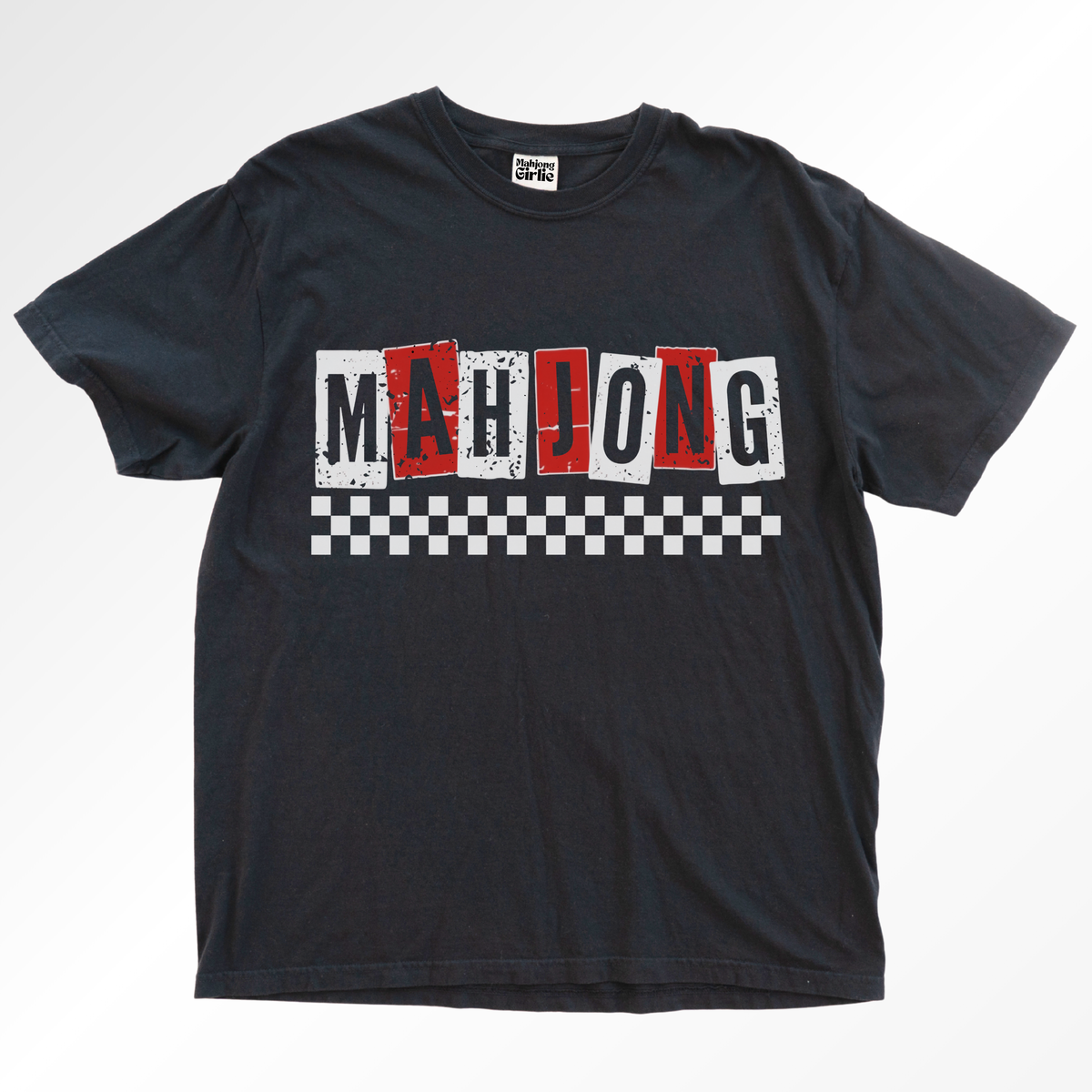 Retro Checkered Mahjong T-Shirt