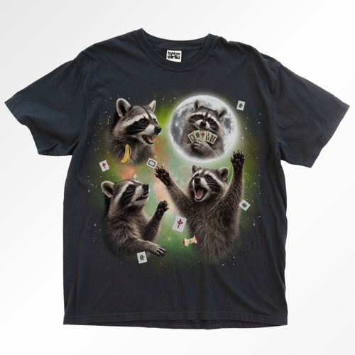 3 Raccoons Retro 90s T-Shirt