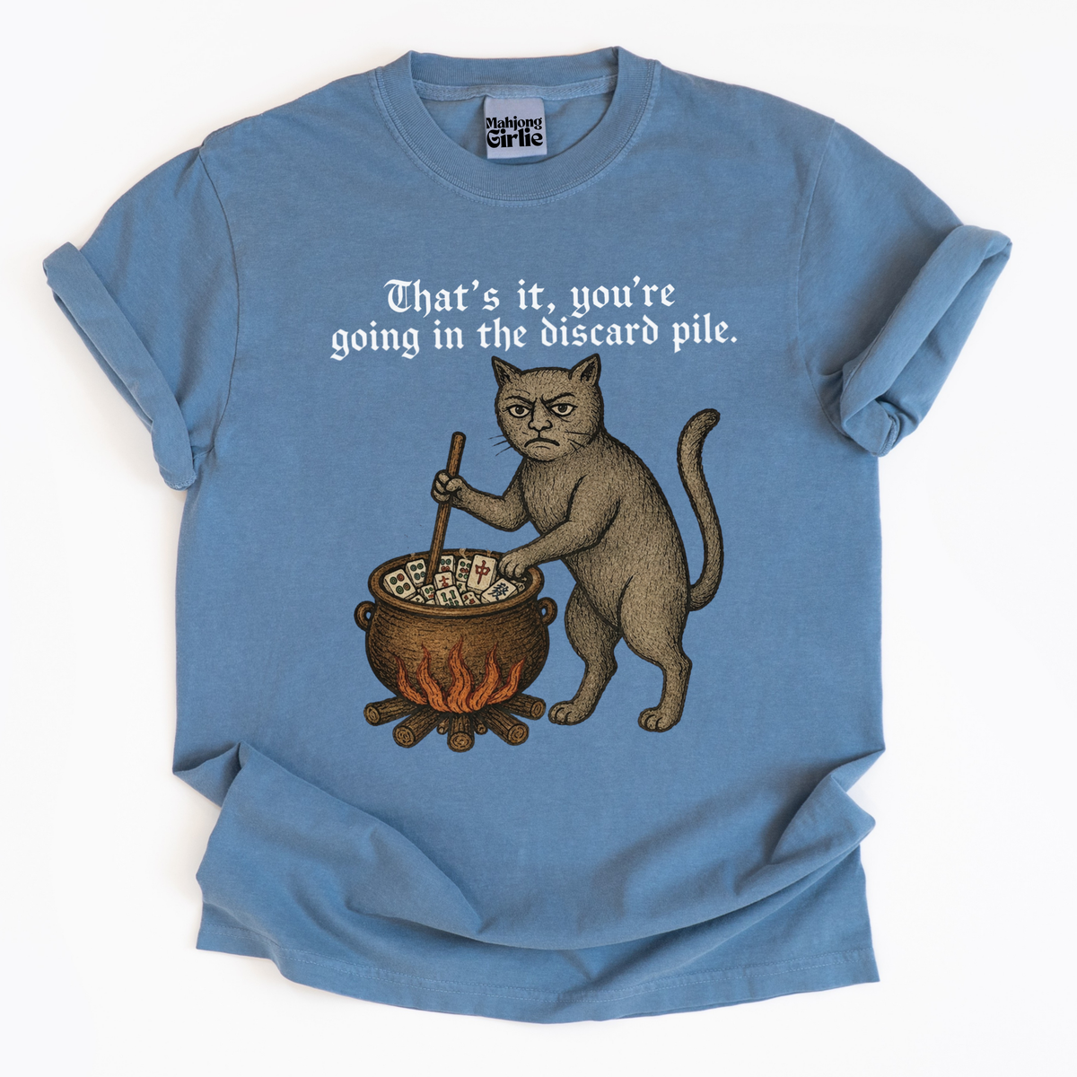 Weird Medieval Cat Mahjong T-Shirt