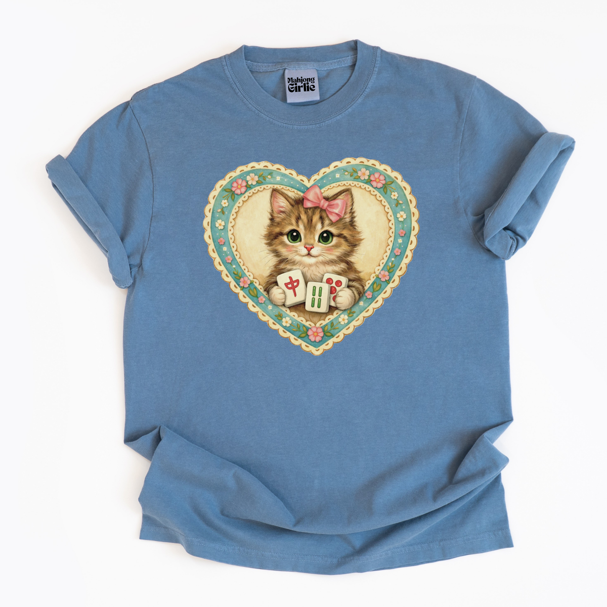 Vintage-Style Mahjong GrandmaCore Cat T-Shirt