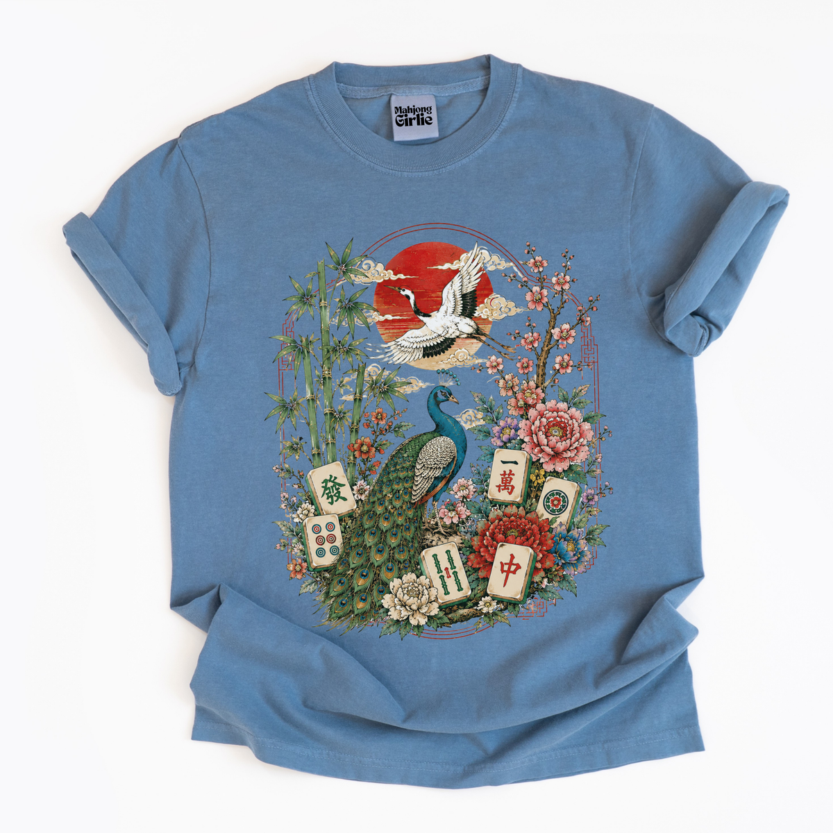 Japanese Vintage-Style Mahjong T-Shirt