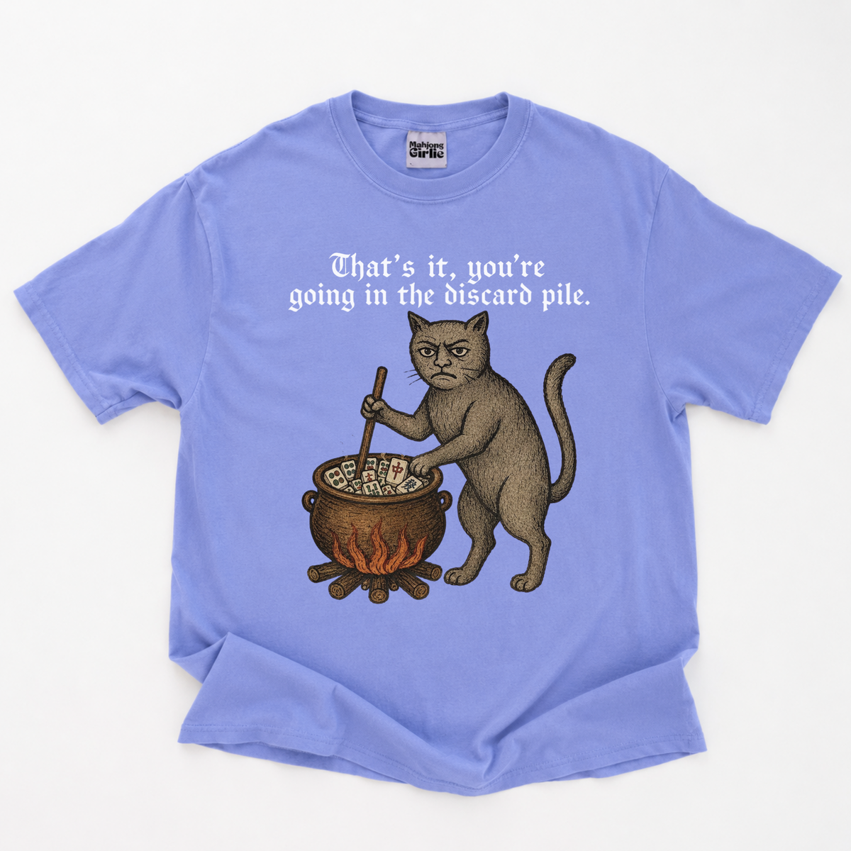 Weird Medieval Cat Mahjong T-Shirt
