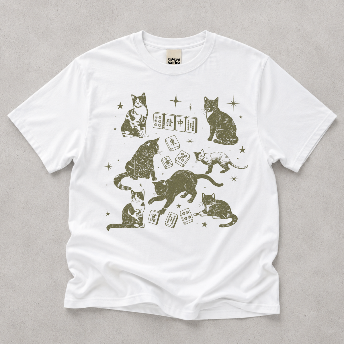 Old School Cats & Mahjong T-Shirt